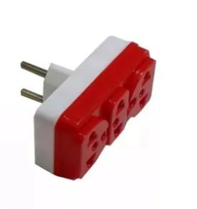 Adaptador Para Tomada 3 Saídas 10A Colorido 2P+T