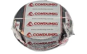 Cabo de Cobre Flexível 2,5mm² Preto 750V rolo c/ 100 Metros CONDUMIG