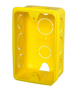Caixa de luz de Embutir 2x4 PVC amarela 