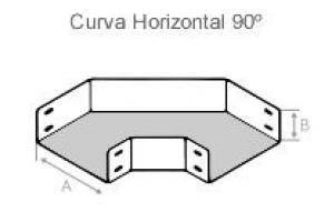 Curva Horizontal 90° para eletrocalha 200x100mm