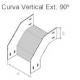 Curva Vertical Externa 90° para eletrocalha 100x50mm