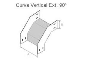 Curva Vertical Externa 90° para eletrocalha 50x50mm