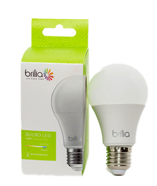 Lâmpada de Led 9W Bulbo Branco Frio 6500K Bivolt E27 BRILIA