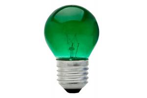 Lâmpada Incandescente 15W Bolinha Colorida Verde 127V E27