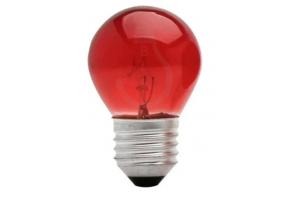 Lâmpada Incandescente 15W Bolinha Colorida Vermelha 127V E27