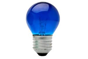 Lâmpada Incandescente 15W Bolinha Colorida Azul 127V E27