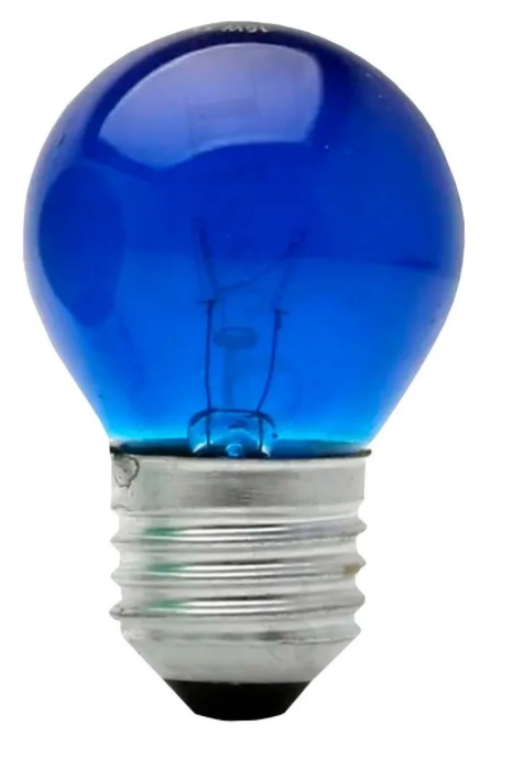 Lâmpada Incandescente 15W Bolinha Colorida Azul 127V E27