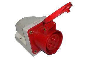 Tomada Industrial de Parede / Sobrepor 63A 3P+T 380V 6H Vermelho SIBRATEC