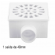 Ralo Quadrado PVC Branco n°2  saída de 40mm