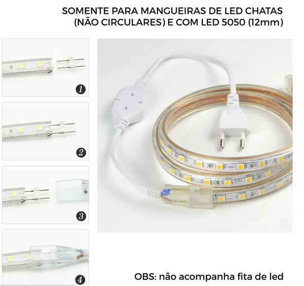 Plug de alimentação Para Fita de Led Bivolt STELLA