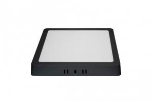 Painel LED Slim Sobrepor Quadrado Preto 18W Branco Frio 6500K Bivolt