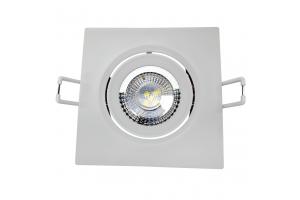 Spot Led 5w Quadrado Direcionável de Embutir Branco Quente 3000k Bivolt